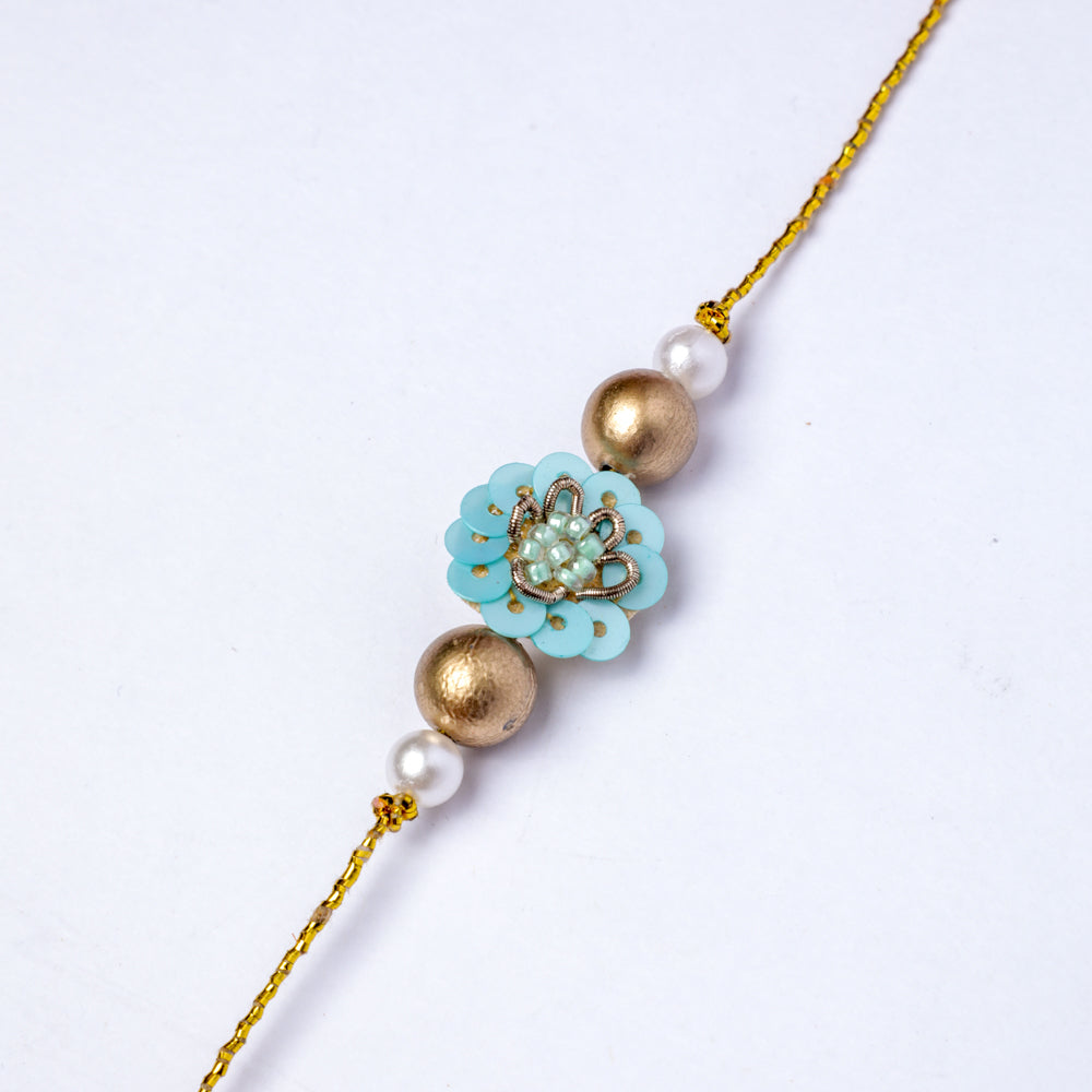 handmade Designer Turquoise Rakhis for Brother in usa